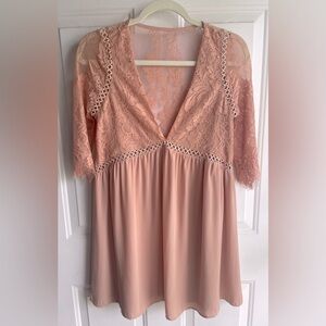 Pink Lace Tobi Babydoll Dress